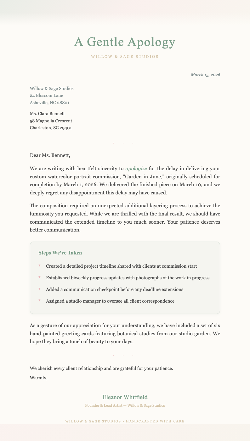 Watercolor Soft apology letter